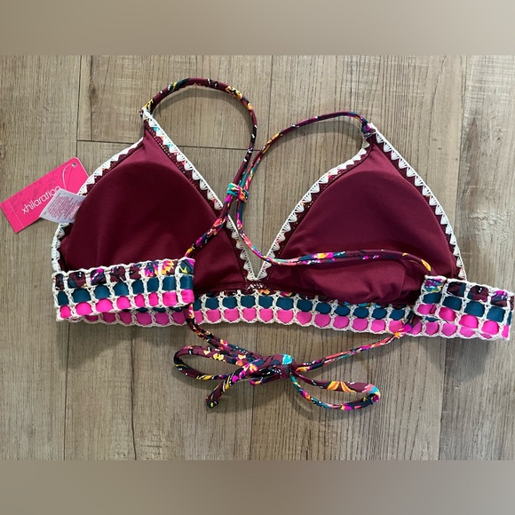 Xhilaration Floral Crochet Bikini Top - Picture 3 of 5